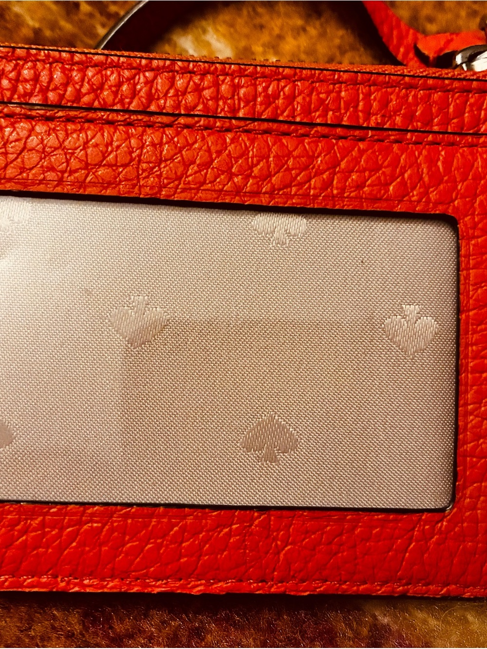 kate spade Red Pebbled Leather ID Window Holder